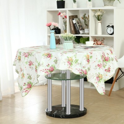 53"x53" Vinyl Water Oil Resistant Printed Tablecloths Pink Rose - PiccoCasa