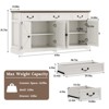 Vipbear 65-Inch Large Buffet Organizer with 3 Drawers and 4 Doors Farmhouse Kitchen Sideboard Buffet with Storage - 3 of 4