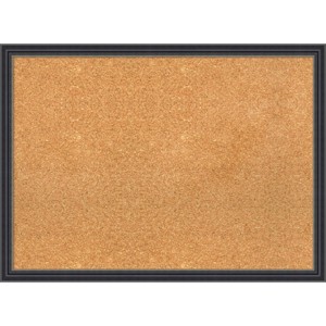 30"x22" Stylish Wood Frame Cork Board Black - Amanti Art - 1 of 4