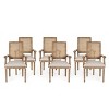 Set of 6 Maria French Country Wood and Cane Upholstered Dining Chairs - Christopher Knight Home - 2 of 4