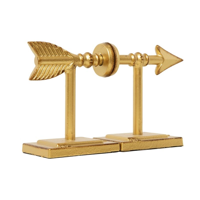 6.5&#34; x 3.5&#34; 2pc Metal Arrow Bookend Set Gold - Storied Home, 5 of 6