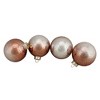 Northlight 4ct Brown and Silver Ombre Hand Blown Shiny Glass Christmas Ball Ornaments 3.25" (80mm) - 2 of 3