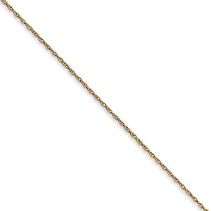 Black Bow Jewelry 0.5mm, 14k Yellow Gold, Cable Rope Chain Necklace - 1 of 4