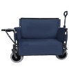 CAVINAS 3-in-1 Folding Wagon Cart with Bench Seat & Rear-Mounted Folding Tabletop,  Heavy Duty Cart with 9"x4" Beach Tires for Camping - 2 of 4