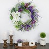 Northlight Mixed Wildflowers and Magnolias Artificial Spring Wreath, 24-Inch - 3 of 4