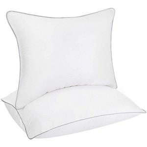 BRINJOY Queen Size Pillow - Hotel Collection Single Bed Pillow with Down Alternative Fill for Side, Back & Stomach Sleepers (White, 20x30 Inches) - 1 of 4