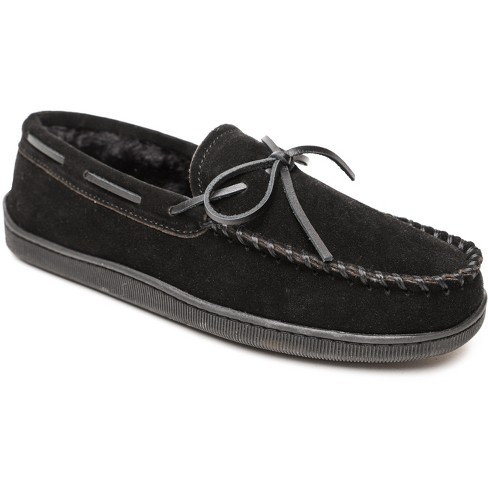 Minnetonka Men s Pile Lined Hardsole Moc Slipper 3900 Black 13