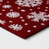 1'6"x2'6" Christmas Snowflakes Flocked Coir Doormat Red/White - Wondershop™: Outdoor Medium Pile Rectangle Mat - 3 of 4