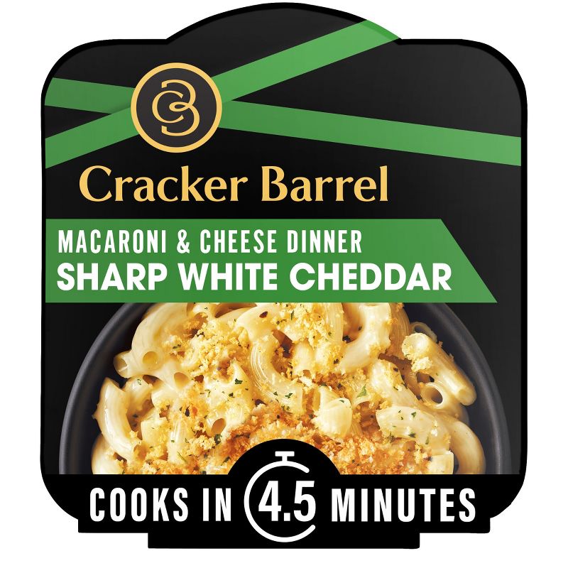 Cracker Barrel Sharp White Cheddar Mac and Cheese Single Bowl Easy Microwaveable Dinner - 3.8oz, 1 of 13