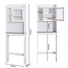 Gulches Modern Over The Toilet Space Saver Wood Storage Cabinet White 4 Cubbies Adjustable Shelves Bathroom Organization - 3 of 4