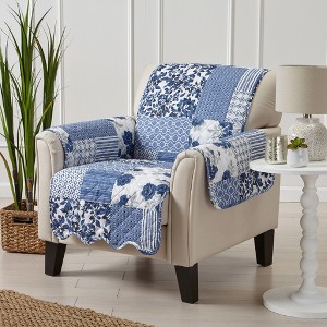 Reversible Stitched Patchwork Sofa Furniture Protector - Great Bay Home - 1 of 4