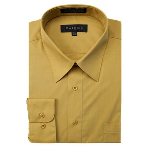 Marquis Men's Mustard Yellow Long Sleeve Regular Fit Big & Tall Size ...