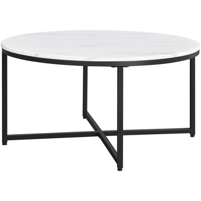 Yaheetech Round Coffee Table for Living Room Black
