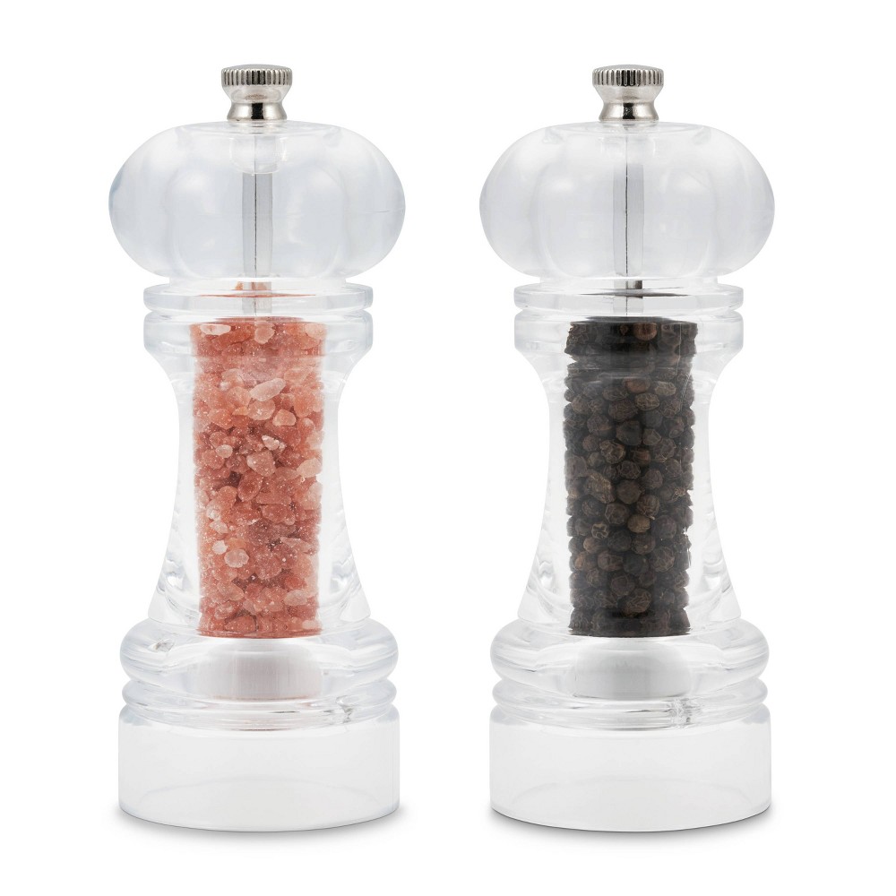 Photos - Serving Pieces Cole & Mason Liverpool 5.5" Acrylic Salt and Pepper Grinder Set: Ceramic & Stainless Steel, 2-Piece, Clear