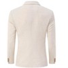 Men's Casual Blazer Linen Sport Coat Two Button Lightweight Jackets Business Daily Suit Cream - 4 of 4
