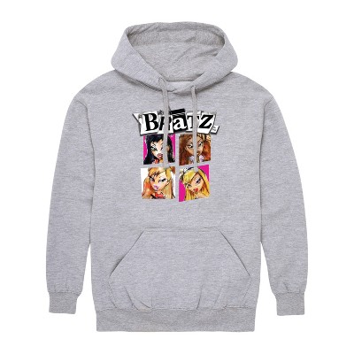 Bratz Brandclub Men s Bratz Doll Grid Graphic Fleece Pullover Hoodie Athletic Heather Small