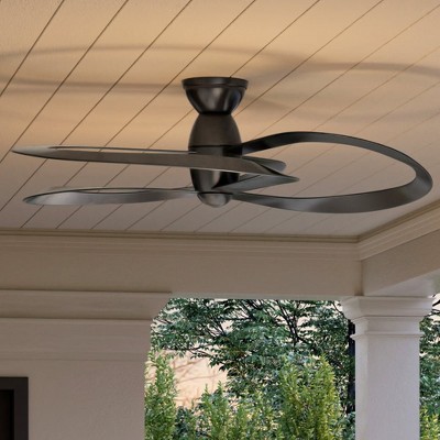 Urban Ambiance Luxury Modern Ceiling Fan 14.5''H x 48''W,  Midnight Black Finish,  Port-Macquarie Collection, UHP9340