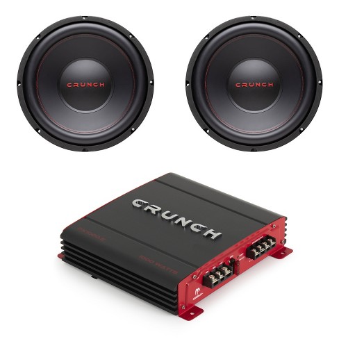 Crunch 12 Inch 800 Watt Max 4 Ohm Dual Voice Coil Car Subwoofer Speaker With 2 Channel 1000 Watt Amp A/b Car Audio Stereo Amplifier : Target