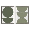Kate and Laurel Sylvie Earthy Boho Geometric 1 Olive Green and Earthy Boho Geometric 2 Sage Green Framed Canvas, 2 Piece 18x24, Gray - 2 of 4