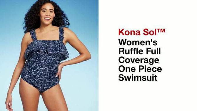Women's Ruffle Full Coverage One Piece Swimsuit - Kona Sol™, 2 of 20, play video