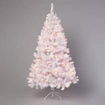6.5' Pre-Lit White Alberta Artificial Christmas Tree Clear Lights - Wondershop™