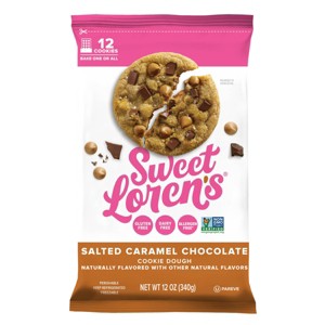 Sweet Loren's Gluten Free Vegan Salted Caramel Chocolate Cookie Dough - 12oz/12ct - 1 of 4