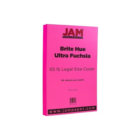 JAM Paper Legal 65lb Colored Cardstock 8.5 x 14 Coverstock Ultra Fuchsia  Pink 16730928