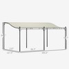 Aghana Digitals Cream White Wall-Mounted Pergola Canopy, 10'x16' Metal Patio Shelter with 180gsm - 3 of 4