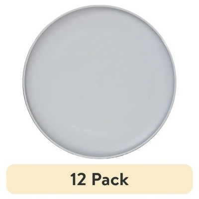 LunaLulinlk (12 pack) Grey Round Plastic Plate, 10.5-Inch