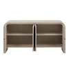 Multi-Functional MDF Sideboard-Handwoven Wood Slat Doors, Tiered Stepped Design & Premium Solid Wood Veneer for Hallways, Living Rooms, Studies - 4 of 4