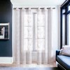 HomeRoots Set of Two 96"  White Boho Embroidered Window Panels - 2 of 4