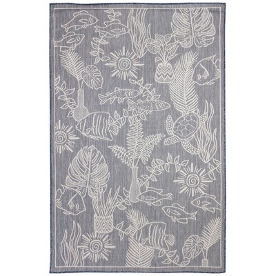 Liora Manne Carmel  Indoor/Outdoor Rug  Navy..