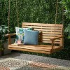 Tasmania Acacia Wood Patio Porch Swing Teak - Christopher Knight Home: Weather-Resistant, 2-Person Hanging Daybed - 2 of 4