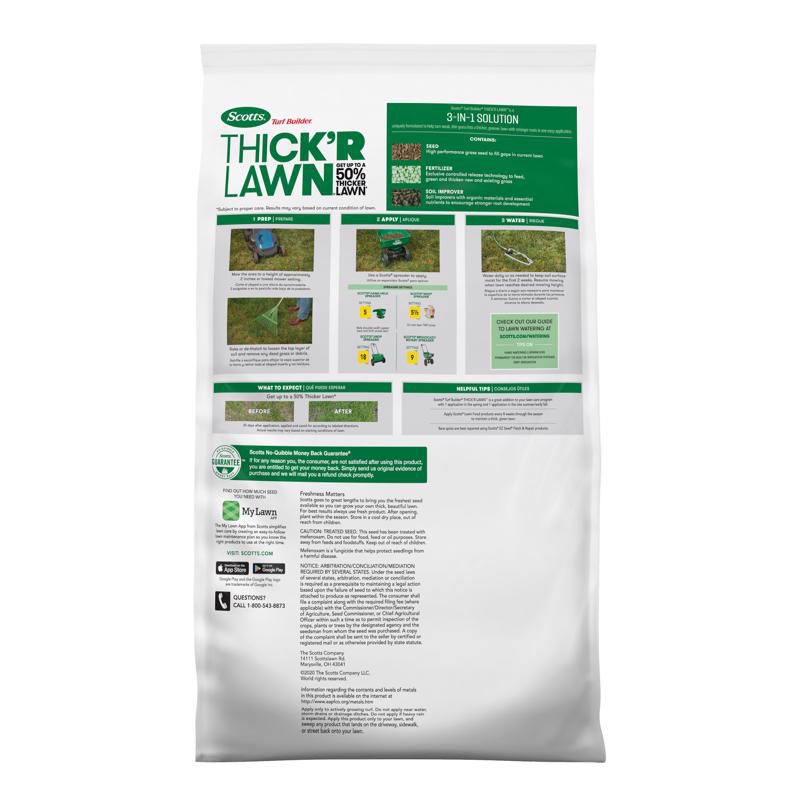 Scotts Turf Builder ThickR Lawn All-Purpose Lawn Fertilizer For Sun/Shade Mix 4000 sq ft, 2 of 7