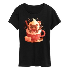 Women's - Instant Message - Holiday Bear Cocoa Mug Short Sleeve Graphic T-Shirt - 1 of 4