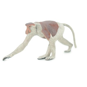 Collectible Wildlife Gifts | Proboscis Monkey, Long-Nosed Monkey, Hand Painted, Educational, Rubber Primate, Realistic Figure, Gift,   3"    SF66 B16 - 1 of 4