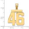 Black Bow Jewelry 14k Yellow Gold, Athletic Collection, Large Polished Number 46 Pendant - 2 of 3