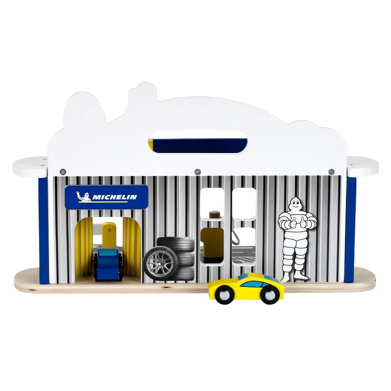 Theo Klein Michelin Car Service Station Kids Wooden Toy Playset with 2 Cars, 2 Fuel Pumps, and Car Wash Station for Ages 3 and Up, 4 of 7