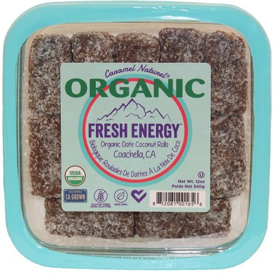 Fresh Energy 12oz Organic Date Coconut Rolls - 3 Pack
