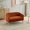 51"W Loveseat Couch Sofa with Curved Armrests and Corduroy Upholstery, Ivory/Orange/Green/Gray/Navy--ModernLuxe - 2 of 4