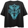 Godzilla Vs. Kong The New Empire Neon Godzilla Face Art Crew Neck Short Sleeve Women's Black Crop Top - 3 of 4