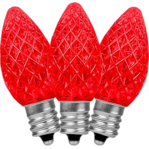 Novelty Lights C7 LED Faceted Christmas Replacement Bulbs Dimmable 25 Pack - 1 of 4
