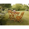 East West Furniture 3-Pc Outdoor Bistro Table Set Includes a Folding Dining Table & 2 Folding Side Chairs Perfect for Garden, Terrace, Bistro, & Porch - 2 of 4