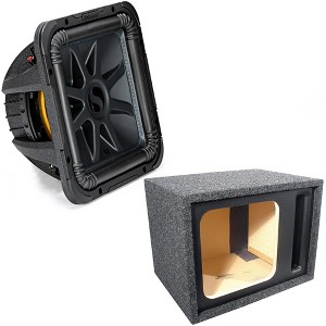 Kicker 44L7S122 Single 12 Inch Square L7 Loaded Vented Enclosure - 750 Watt 2 Ohm Final Impedance - 1 of 4