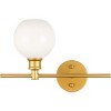Elegant Lighting Collier 1 light Brass and Frosted white glass right Wall sconce - 3 of 4