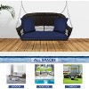 HomeStock Espresso Wicker Porch Swing - 3 of 4