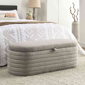 CAVINAS Teddy Fabric Storage Ottoman Bench,Upholstered Ottoman with Versatile Design for Living Room,Bedroom - 1 of 4