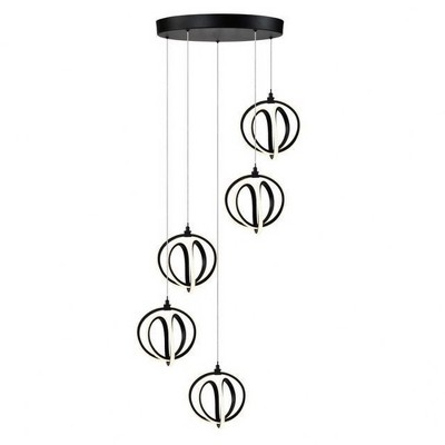 Artcraft Lighting Rose 1 - Light Chandelier in  Black