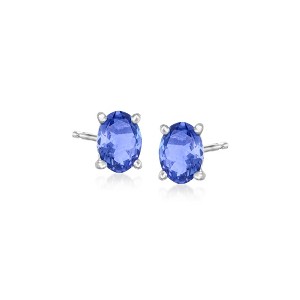 Ross-Simons 1.42 ct. t.w. Tanzanite Stud Earrings in Sterling Silver - 1 of 3
