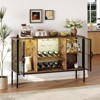 Coucheta industrial Coffee Bar Cabinet - Wood Cabinet with LED Lights, Power Outlets, Glass Holders & Storage for Home, Dining & Living Room - 4 of 4
